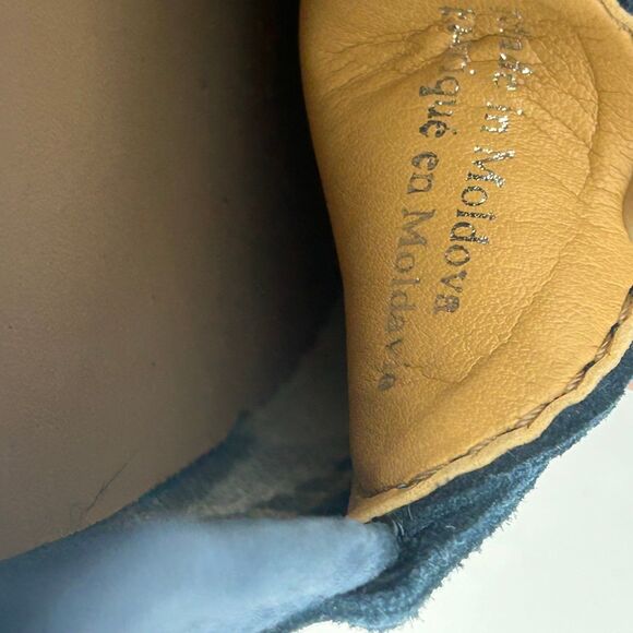 The Flexx Loafer Shoes Women’s Size 7.5 Color Navy Blue Tan Suede Leather - Picture 8 of 11